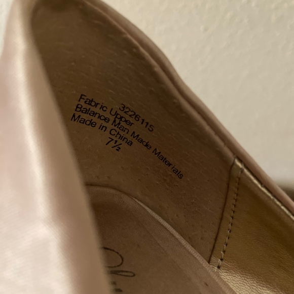 Satin and Rhinestone Pink Peep Toe Heels - Picture 4 of 4